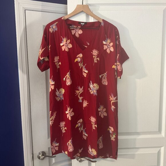 EUC - Madewell Boxy Type Dress - Size Medium - Dark Red Floral - Picture 1 of 3